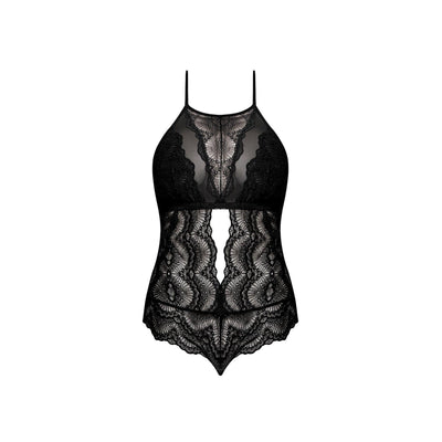 Magic Silk Sugar & Spice Teddy With Snap Crotch Black - Romantic Blessings