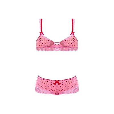 Magic Silk Tickled Pink Demi Bra & Split-Crotch Boy Short Pink - Romantic Blessings