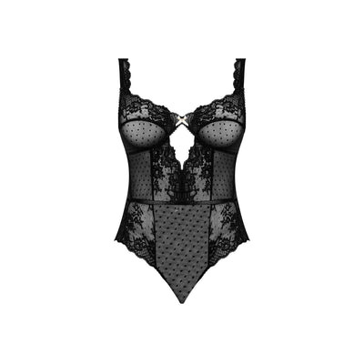 Magic Silk Tickled Pink Balconette Teddy Black - Romantic Blessings