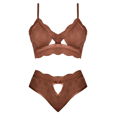 Magic Silk Caramel Kiss Bralette & G-String Panty Set Caramel - Romantic Blessings