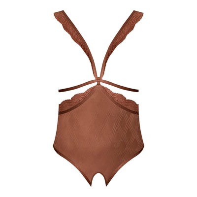 Magic Silk Caramel Kiss Cupless & Crotchless Teddy Caramel - Romantic Blessings