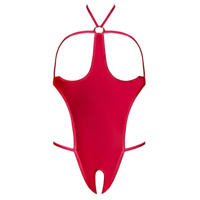 Magic Silk Sheer Mesh Cupless and Crotchless Teddy Red - Romantic Blessings