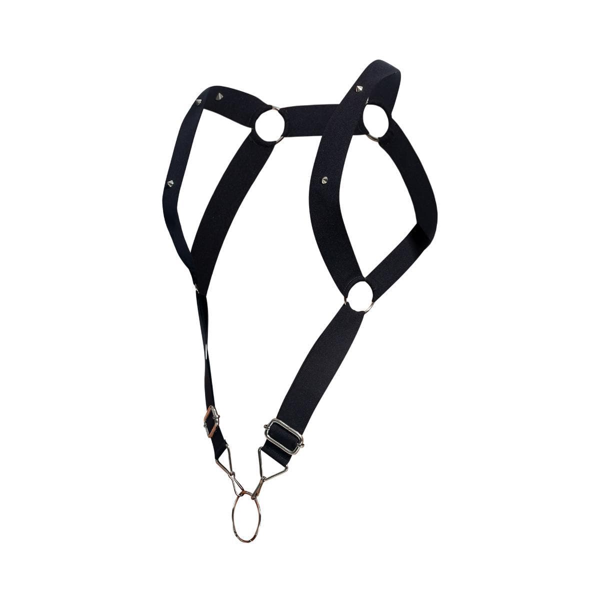 Male Basics Dungeon Straight Back Metal Penis Ring Harness Black - Romantic  Blessings