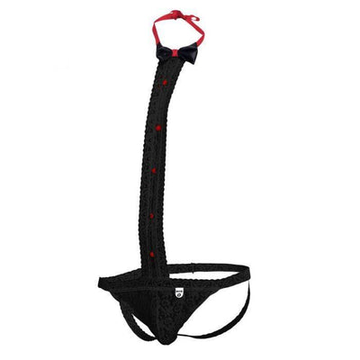 Male Basics Mob Tuxedo Lace Front Pouch Thong Black - Romantic Blessings