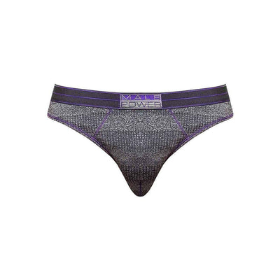 Male Power Heather Haze Cutout Thong Grey - Romantic Blessings