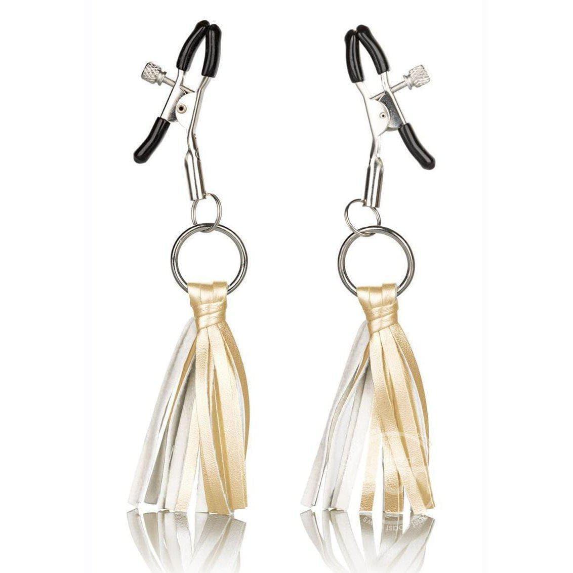 Nipple Play Playful Tassels Adjustable Nipple Clamp with Comfortable P - Romantic Blessings Nipple Play Playful Tassels Adjustable Nipple Clamp with Comfortable P - Romantic Blessings