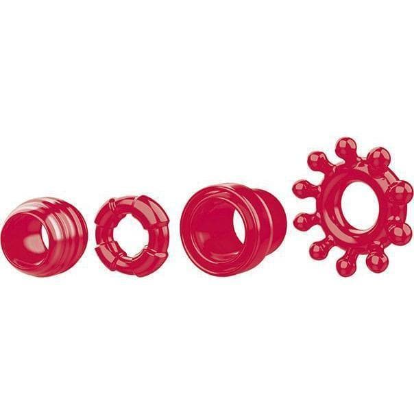 Ring The Alarm 4 Different Shapes & Textures Penis Ring Erection Enhancer Set - Romantic Blessings