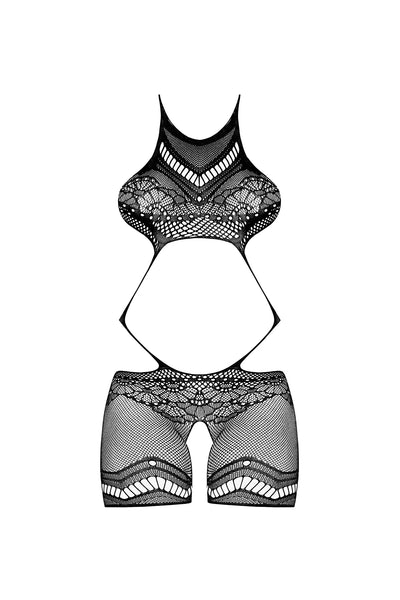 Magic Silk Seamless Crotchless Romper Black One Size