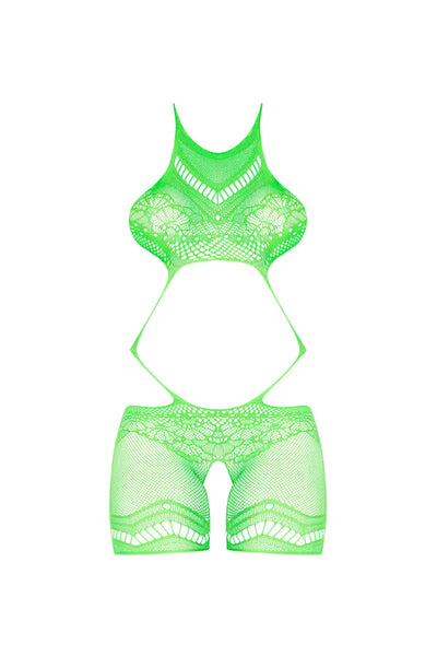 Magic Silk Seamless Crotchless Romper Lime One Size