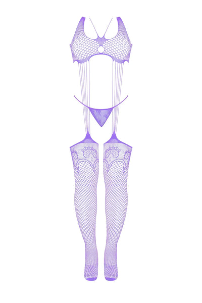Magic Silk Seamless Bodystocking & G-String Panty Set Lavender One Size