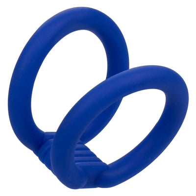 Admiral Dual Premium Silicone Penis Ring Cage Blue - Romantic Blessings
