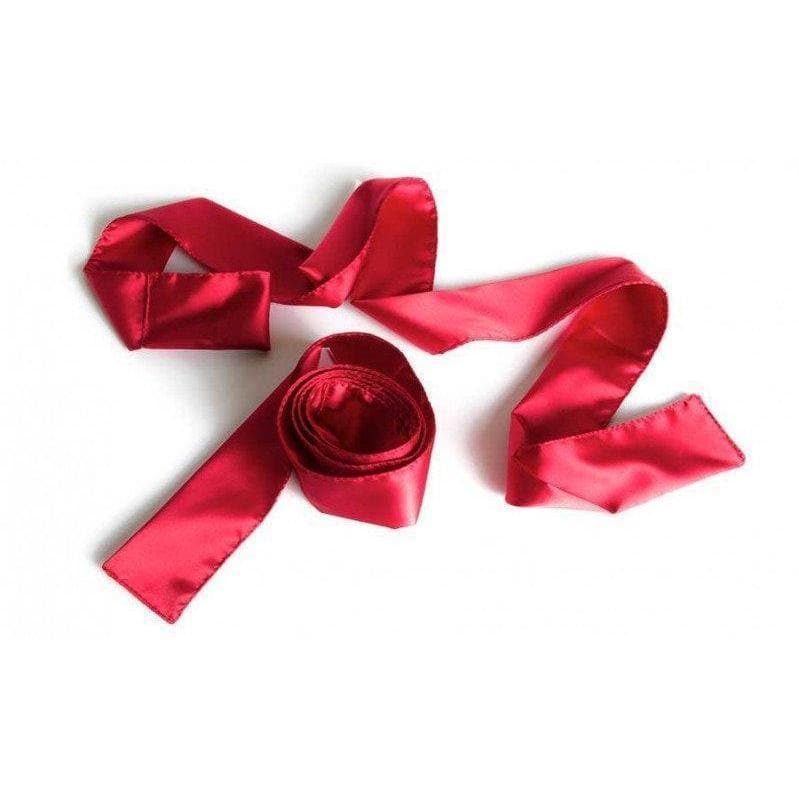 Red Tied Up Satin Ribbon, Valentines Day Love Concept. Stock Photo - Image  of curve, silk: 107290800