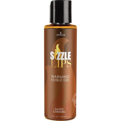 Sizzle Lips Warming Edible Gel Salted Caramel 4.2 oz - Romantic Blessings
