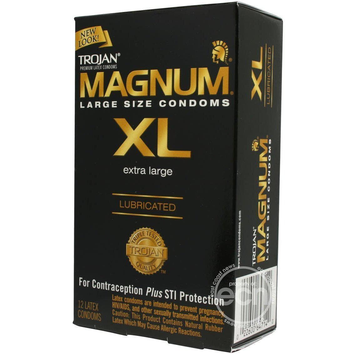 Trojan Condom Magnum Extra Large Lubricated 12 Pack - Romantic Blessings