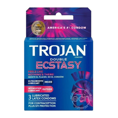 Trojan Double Ecstasy Condoms 3 Pack - Romantic Blessings