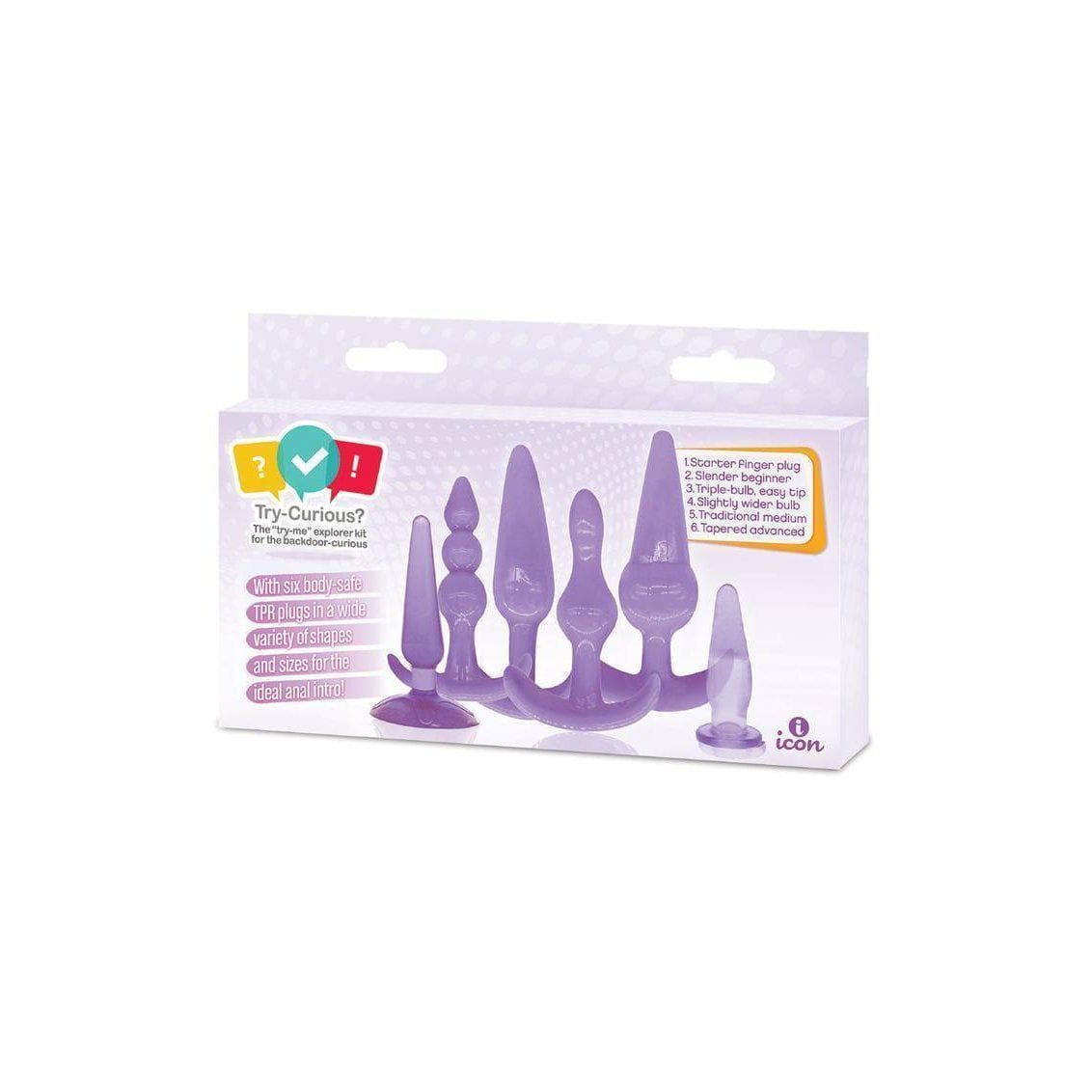 Try-Curious Anal Butt Plug Play Six Piece Starter Kit for Men and Women - Romantic Blessings