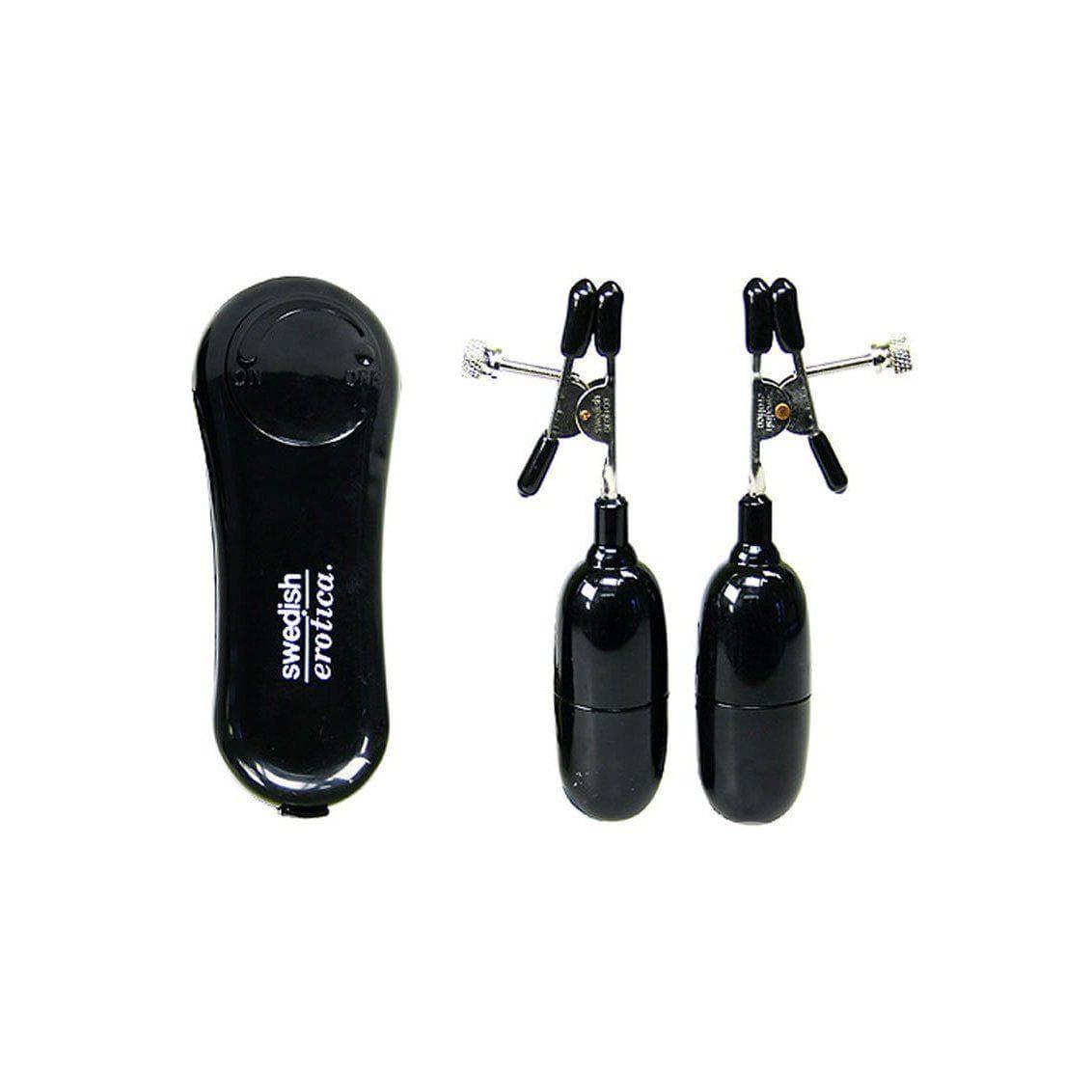 Vibrating Nipple Clamps for Him or Her with Remote Black - Romantic Blessings Vibrating Nipple Clamps for Him or Her with Remote Black - Romantic Blessings