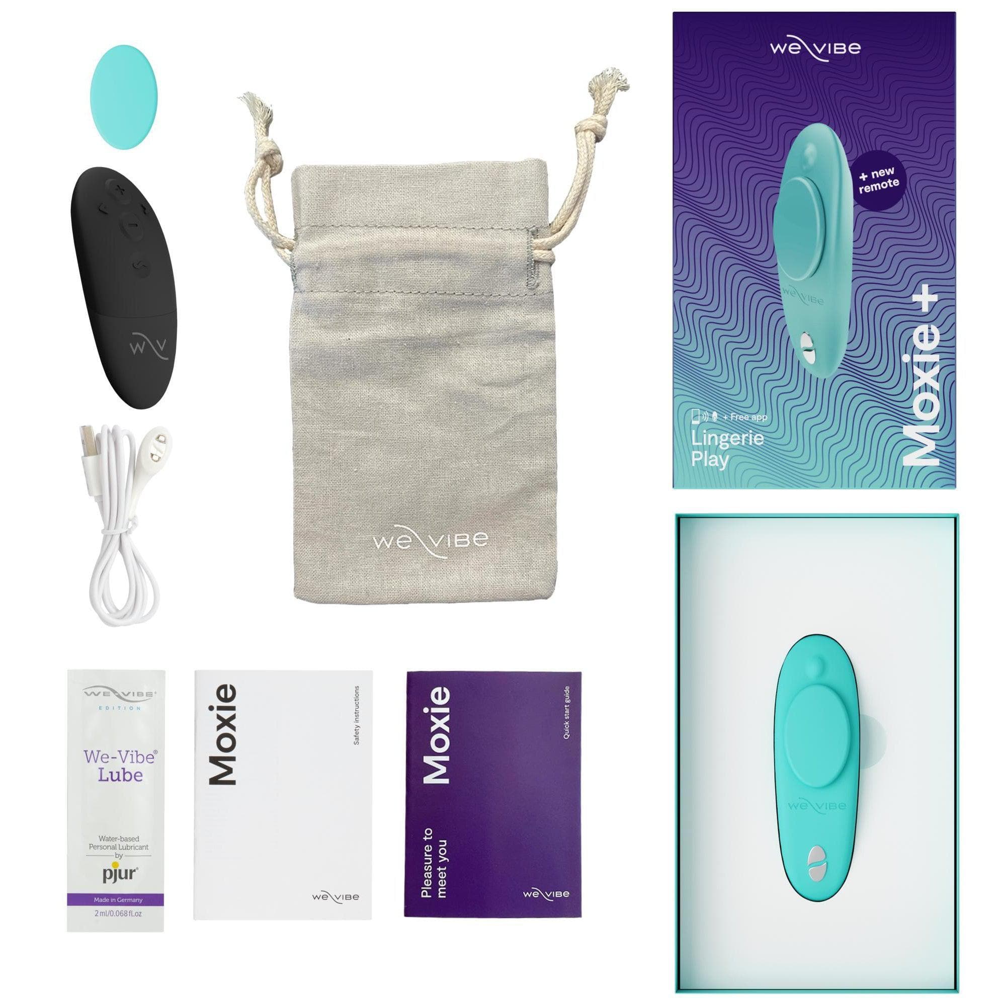 We-Vibe Moxie+ Wearable Rechargeable Silicone Panty Vibe Clitoral Stimulator with Remote - Romantic Blessings