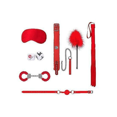 Shots Ouch! 8-Piece Introductory Bondage Kit #6 Red - Romantic Blessings