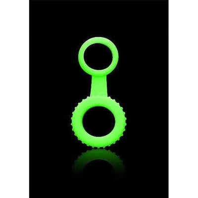 Shots Ouch! Glow in the Dark Penis Ring & Ball Strap Neon Green - Romantic Blessings