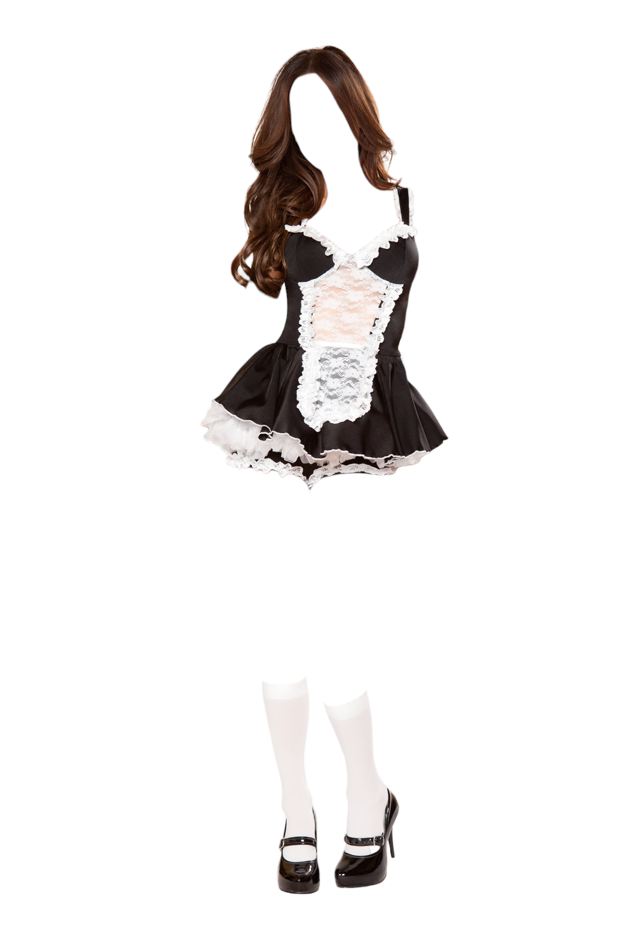 Roma Costume 4 PC Maid You Do It Top & Skirt Black/White