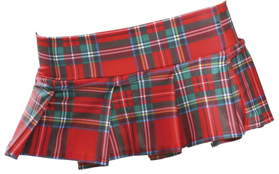 Roma Costume Pleated Girl Skirt Red Plaid