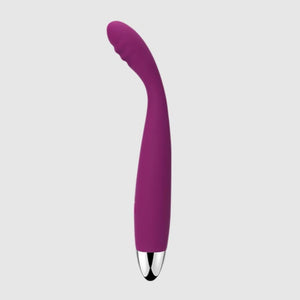 Svakom Cici Silicone Flexible Ribbed Design Slim G-Spot & Clitoral Vibrator Violet/Silver