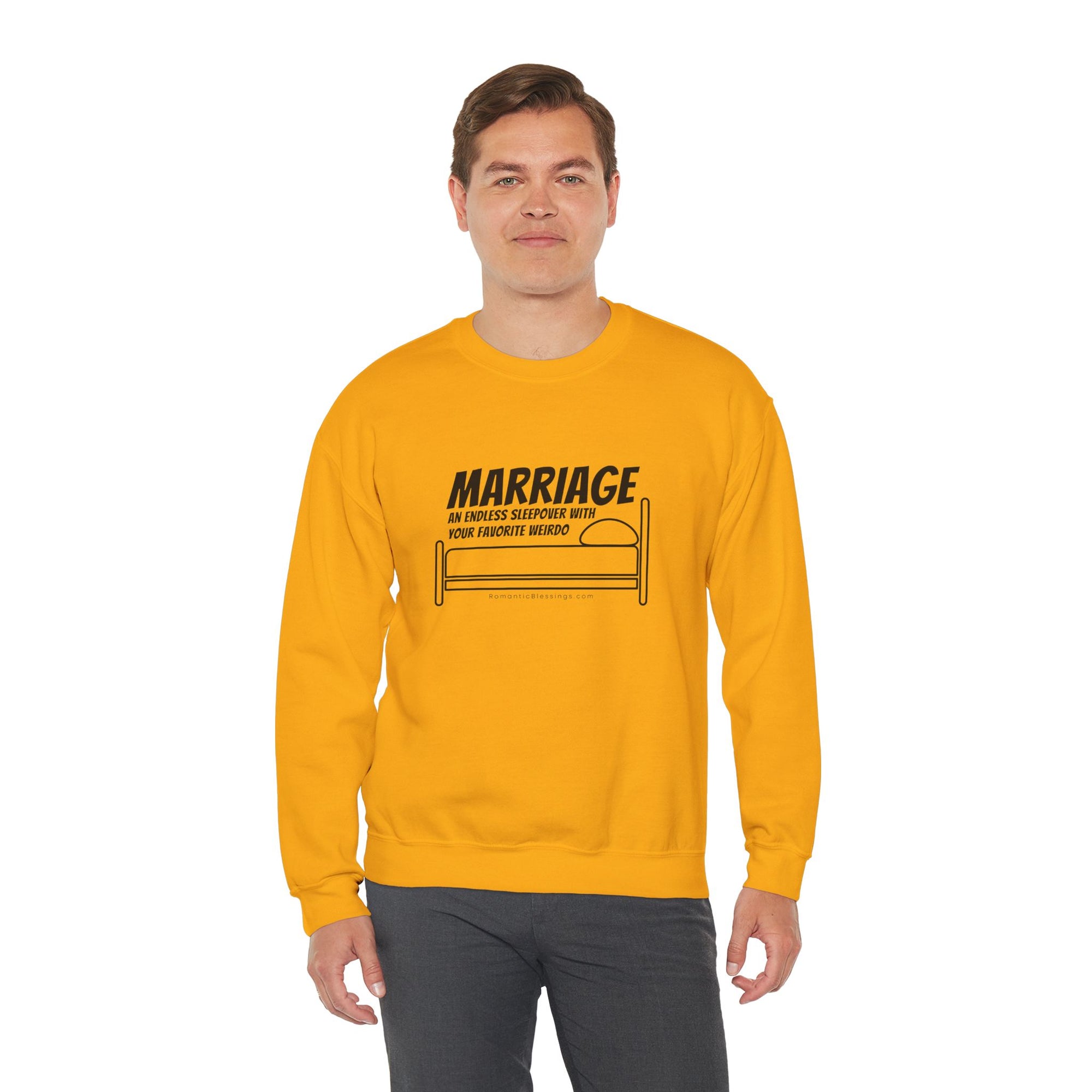 Funny Marriage Message on Crewneck Sweatshirt