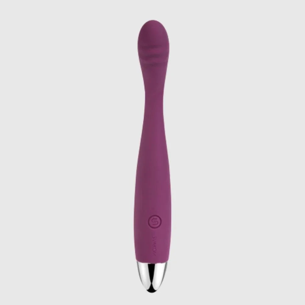 Svakom Cici Silicone Flexible Ribbed Design Slim G-Spot & Clitoral Vibrator Violet/Silver
