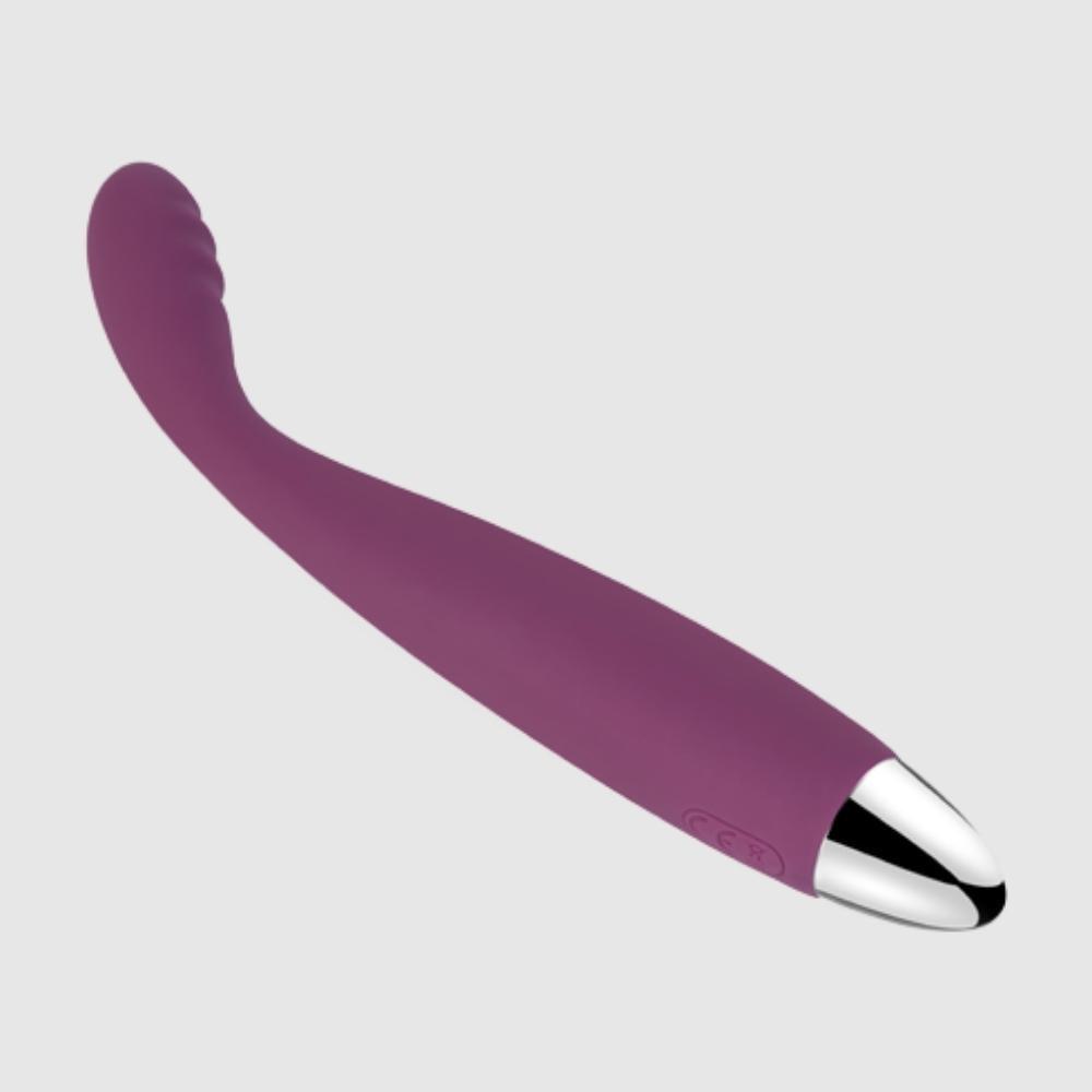 Svakom Cici Silicone Flexible Ribbed Design Slim G-Spot & Clitoral Vibrator Violet/Silver