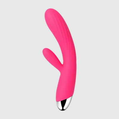 Svakom Angel Silicone Flexible Dual Motor Heating Rabbit Vibrator Plum Red/Silver