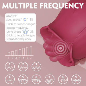 Teresa The Rose Toy with Tongue 9 Mode Vibrator Red