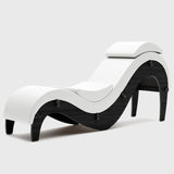 Liberator Supervio Premier Ultraleather Sex Chaise with Black Oak Frame and Cuff Kit