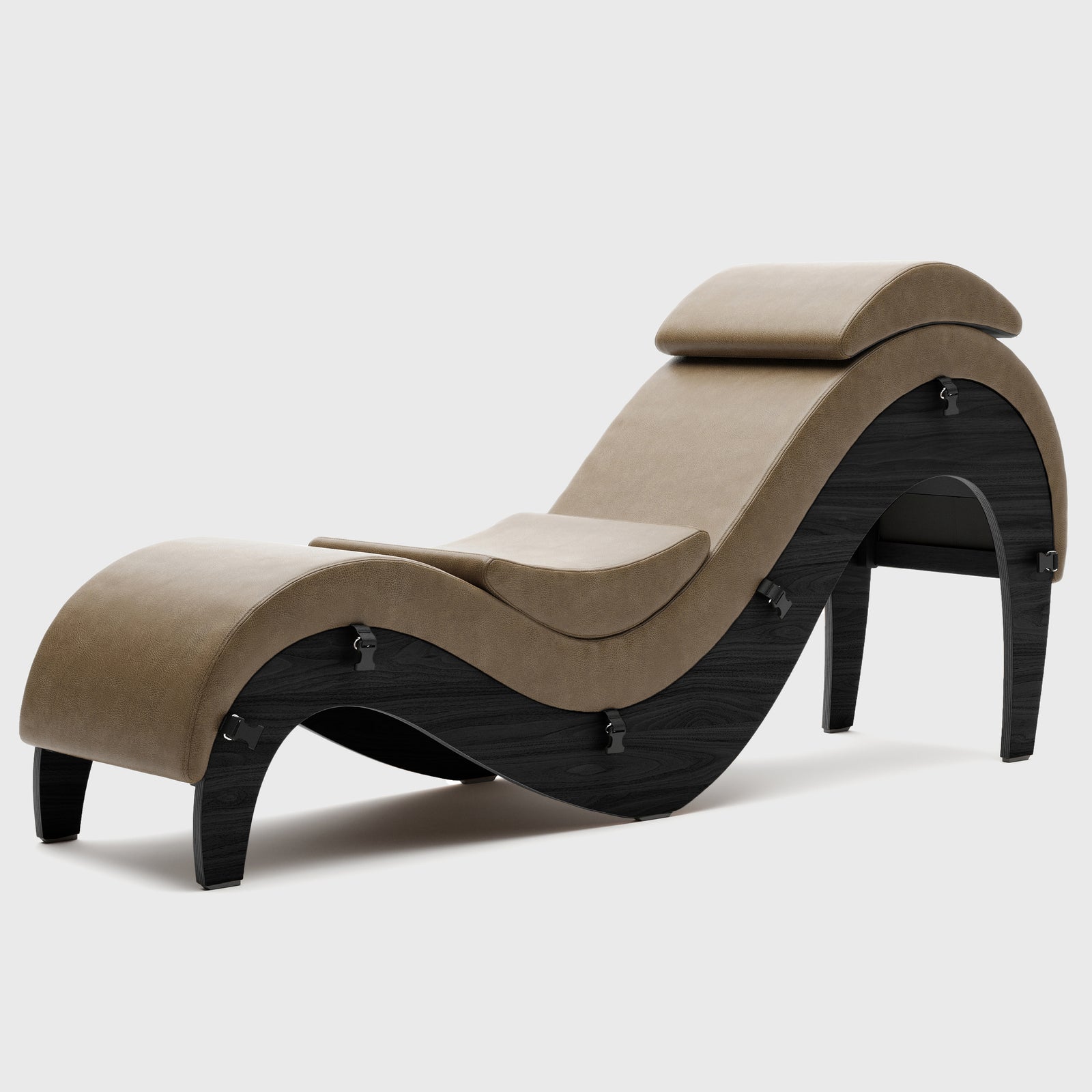 Liberator Supervio Premium Distressed Ultraleather Sex Chaise with Black Oak Frame and Cuff Kits (Copy)
