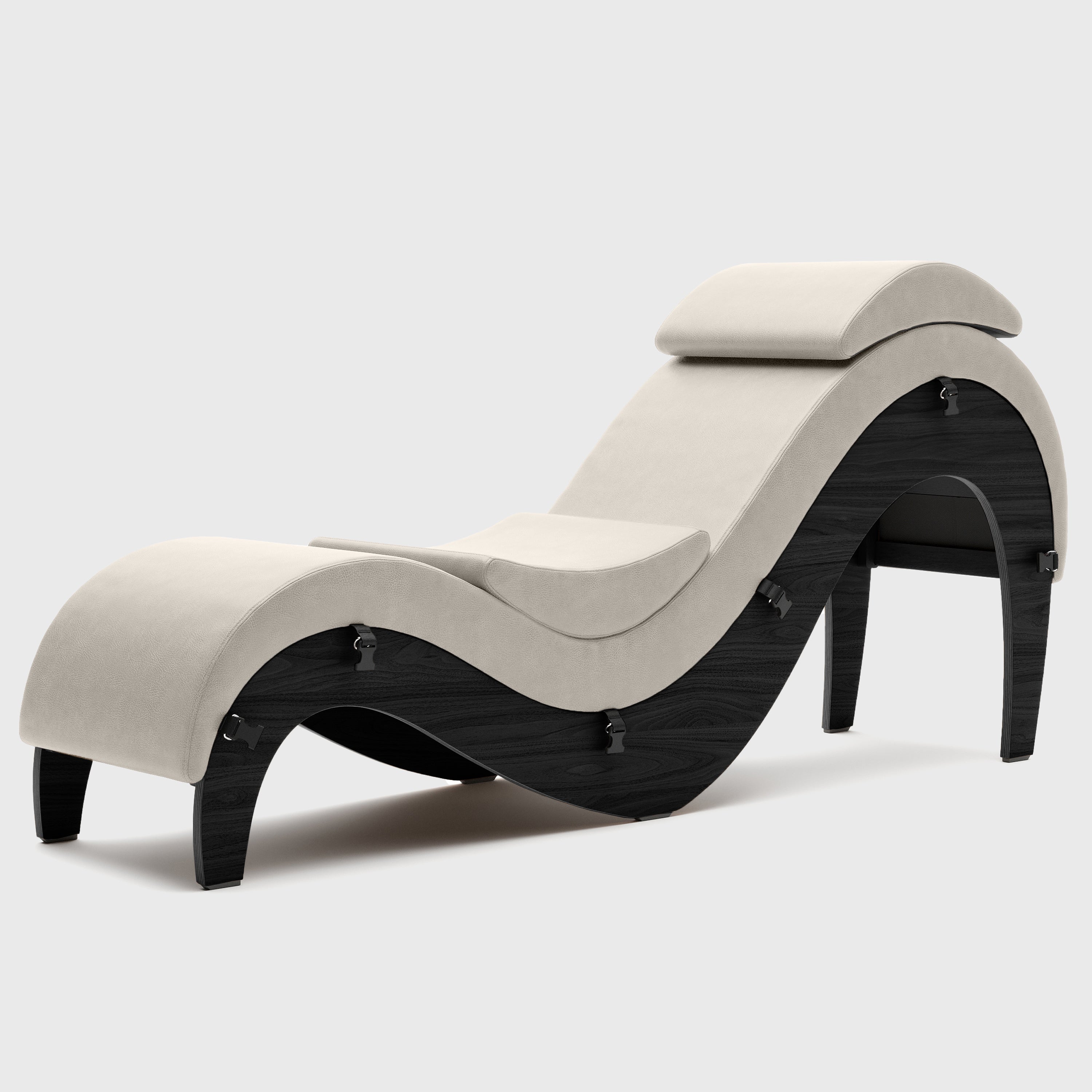 Liberator Supervio Premium Distressed Ultraleather Sex Chaise with Black Oak Frame and Cuff Kits (Copy)