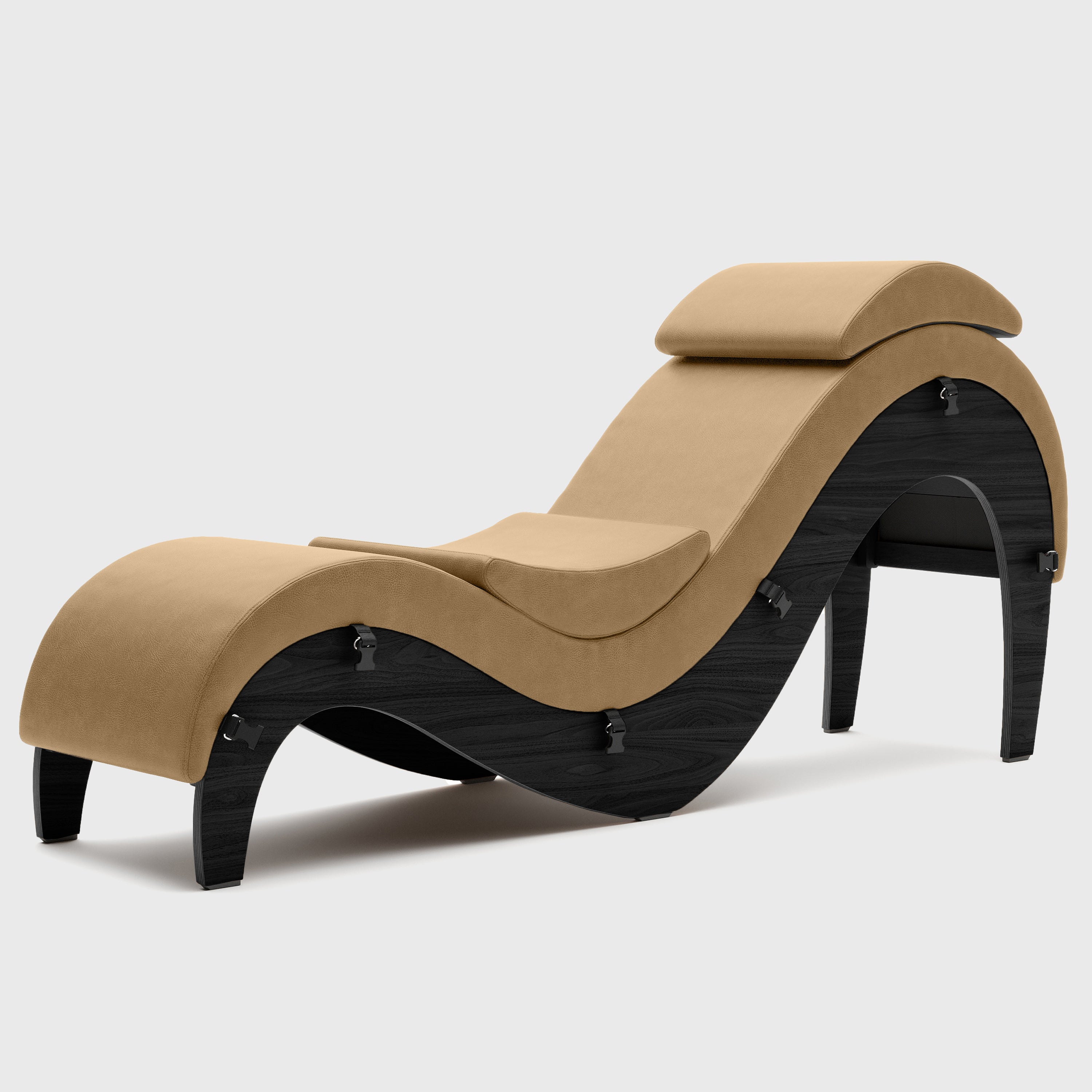 Liberator Supervio Premium Distressed Ultraleather Sex Chaise with Black Oak Frame and Cuff Kits (Copy)