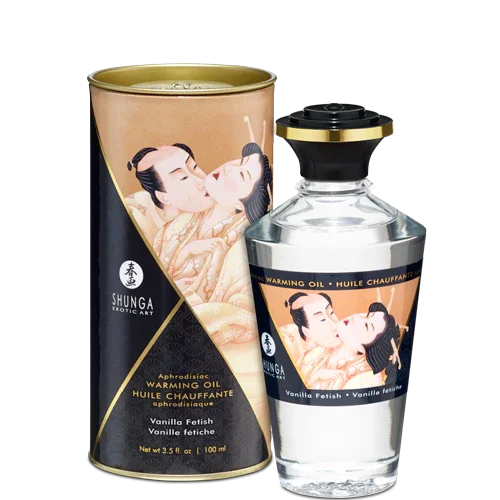 Shunga Warming Massage Oil Vanilla Fetish 3.5 Oz