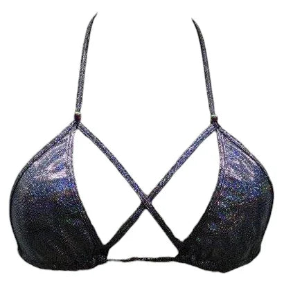 Escante Disco Party Tri Criss Cross Front Bra One Size