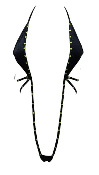 Escante Jeweled Glow Dot Sling Bodysuit Black One Size