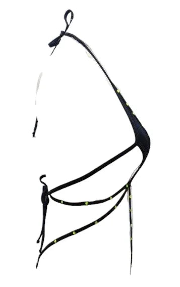 Escante Jeweled Glow Dot Sling Bodysuit Black One Size