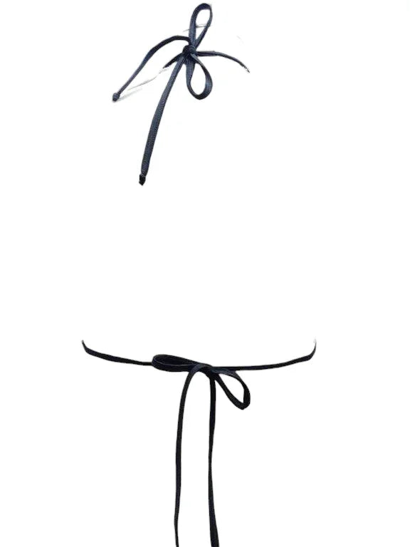 Escante Jeweled Glow Dot Strappy Triangle Top Tri Bra Black One Size