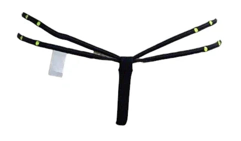 Escante Jeweled Glow Dot Strappy Side Thong Black One Size