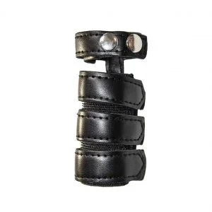 Ballgear Vegan Faux Leather Penis Strap With Sheath Black