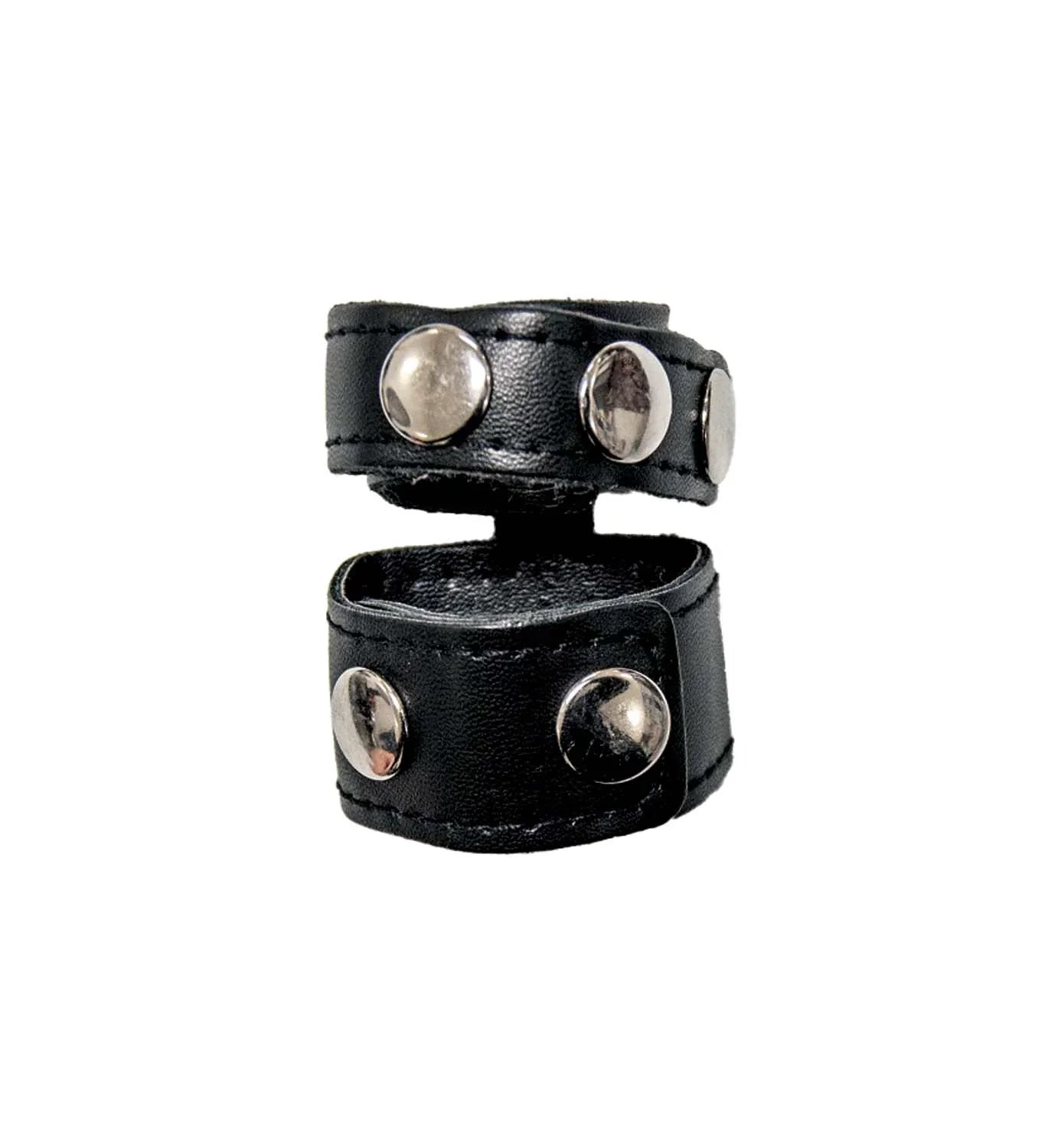 Ballgear Dual Ring Penis Strap With Ball Stretcher Black