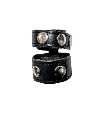 Ballgear Dual Ring Penis Strap With Ball Stretcher Black