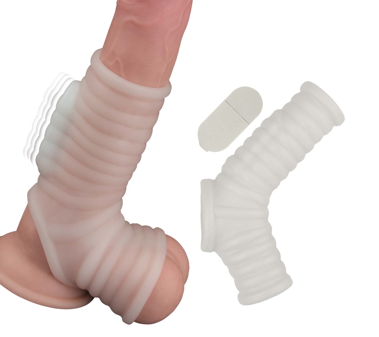 Nasstoys Power Sleeve Ribbed Fit Vibrating Penis Girth Enhancer