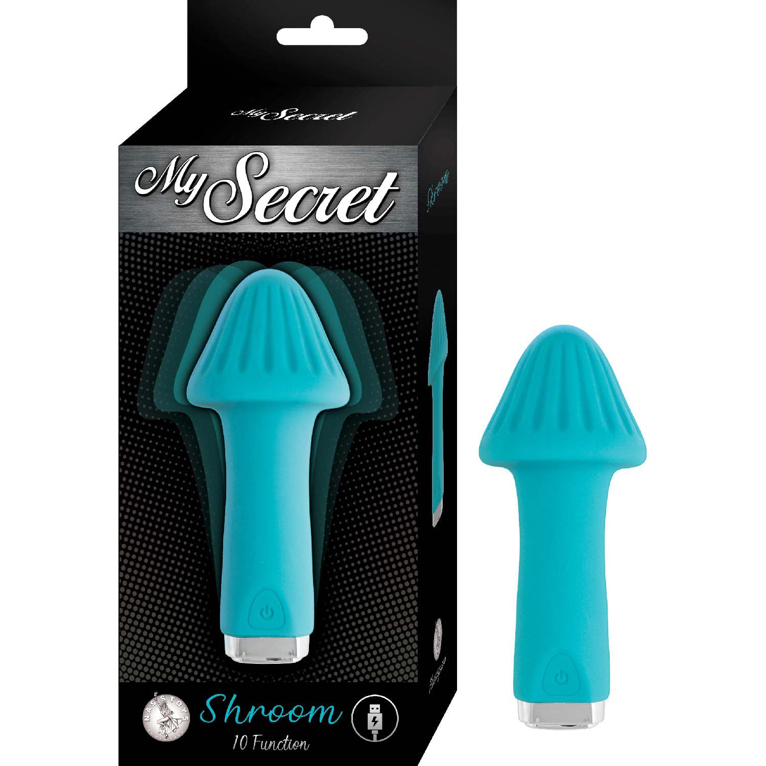 My Secret Shroom Rechargeable Silicone 10 Function Bullet Vibrator with Ridged Head