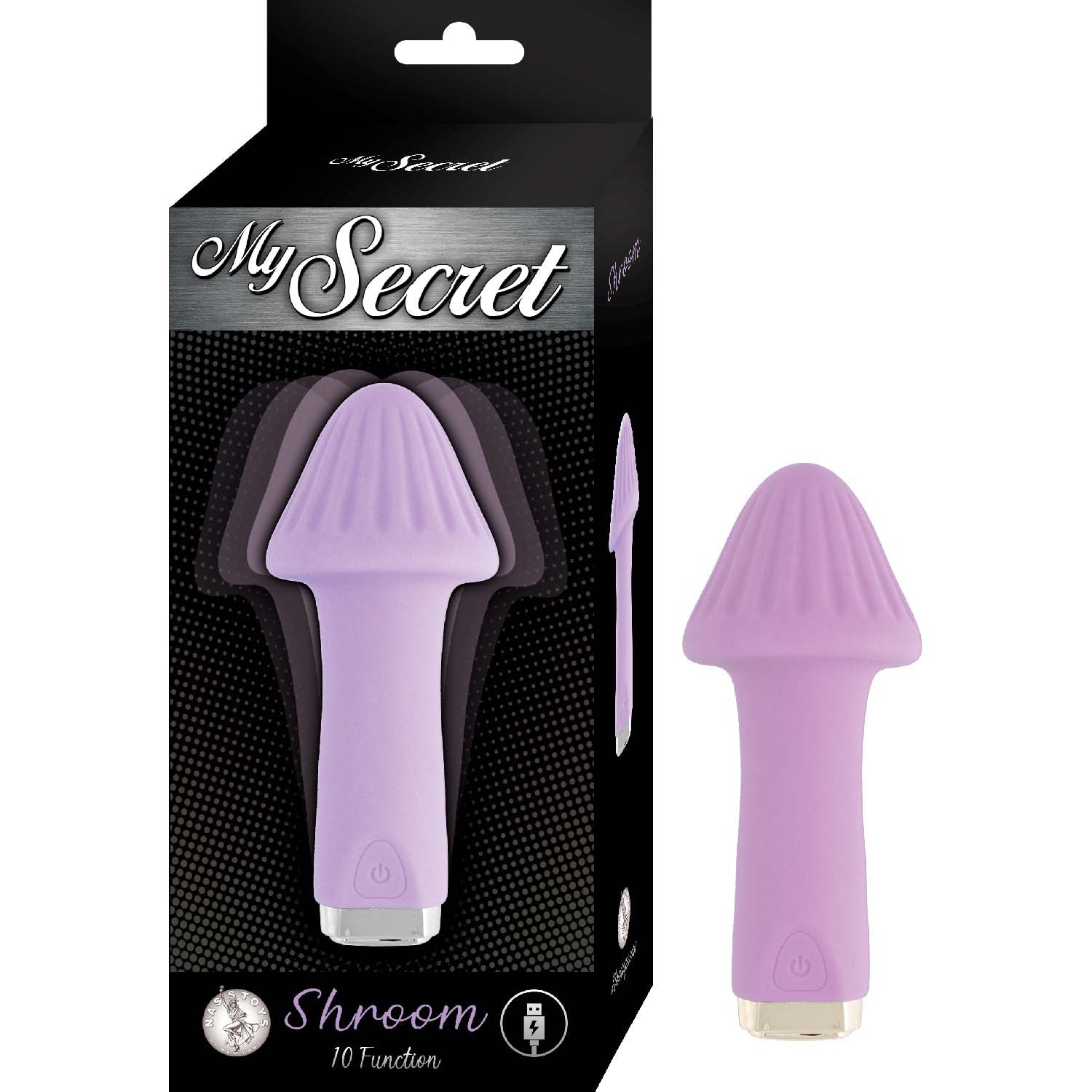 My Secret Shroom Rechargeable Silicone 10 Function Bullet Vibrator with Ridged Head