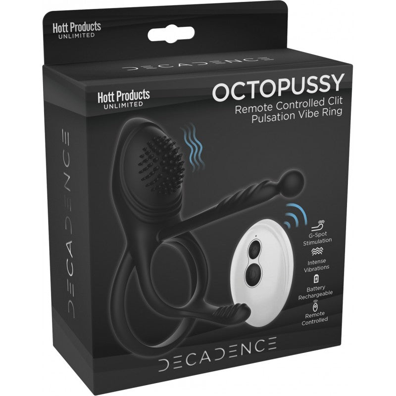 Decadence Octopussy Penis Ring/Clit/Anal Stimulator With Tentacles Remote Control