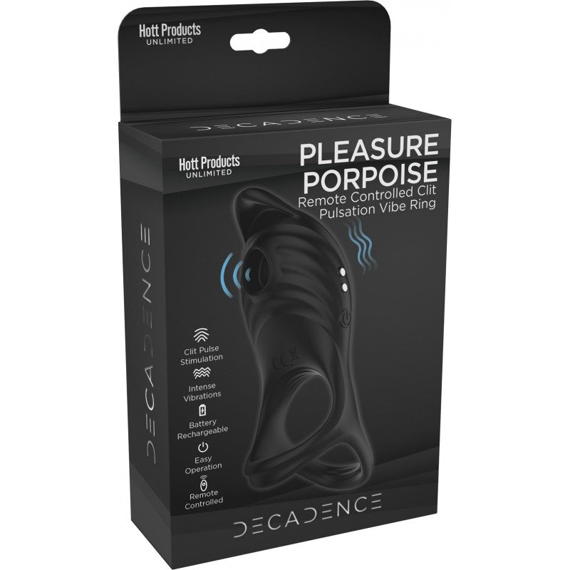 Decadence Pleasure Porpoise Penis Ring & Clit Stimulator With Remote Control